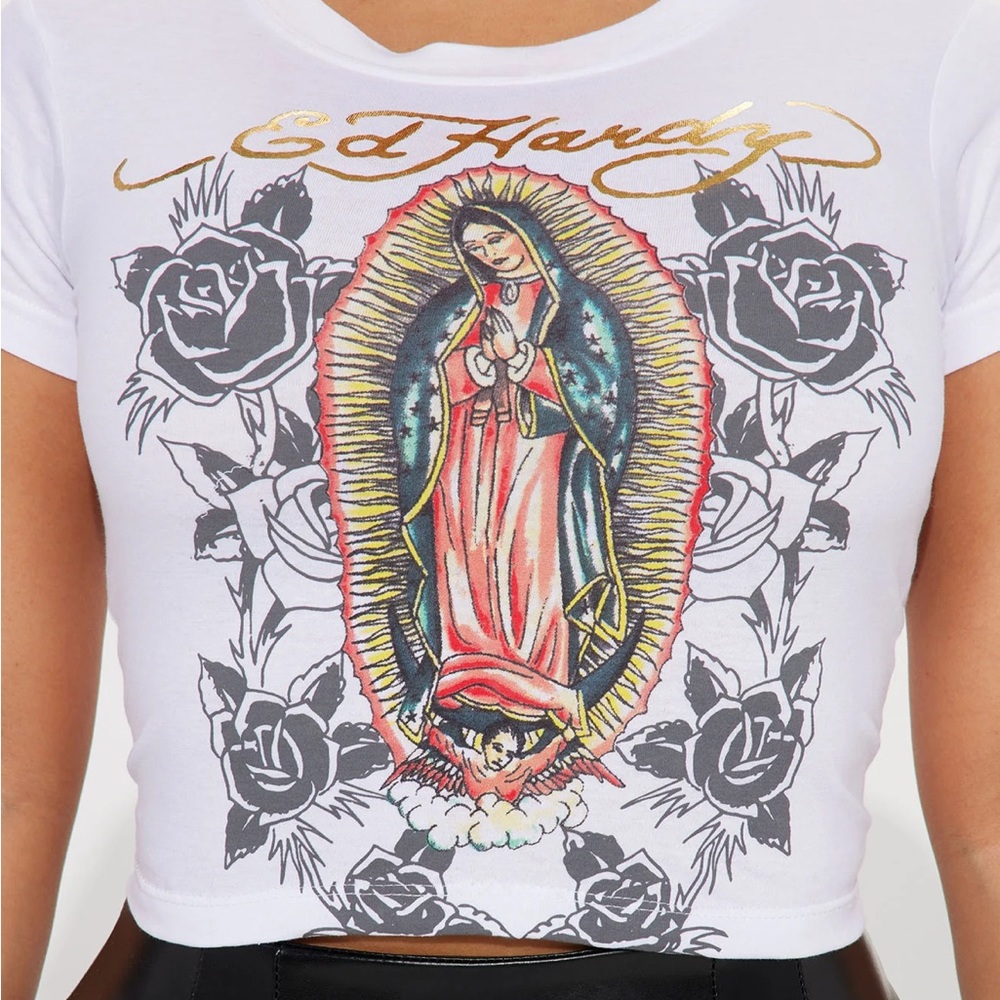 Ed hardy Virgin Mary / virgencita tee
